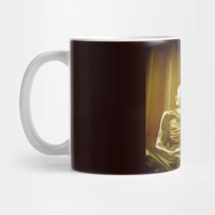 Buddha seated, Thailand. Depicted as an old man. Mug